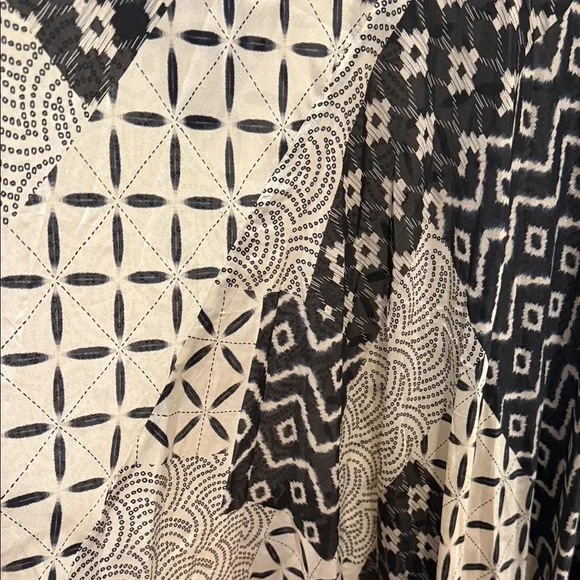 Johnny Was Black and Cream Geometric Maxi Dress - Picture 3 of 13